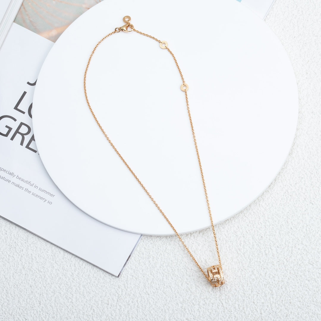 [Marin]PARENTESI NECKLACE PINK GOLD DIAMOND