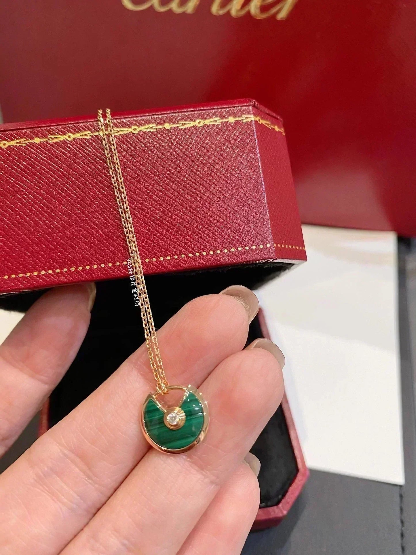 [Marin-Jewelry]AMULETTE Marin-Jewelry GOLD MALACHITE NECKLACE