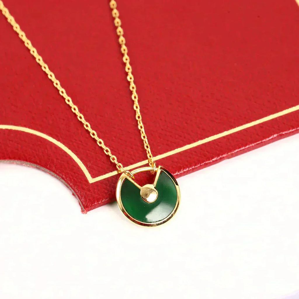 [Marin]AMULETTE GOLD MALACHITE NECKLACE