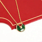 [Marin]AMULETTE GOLD MALACHITE NECKLACE