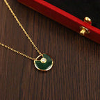 [Marin]AMULETTE GOLD MALACHITE NECKLACE