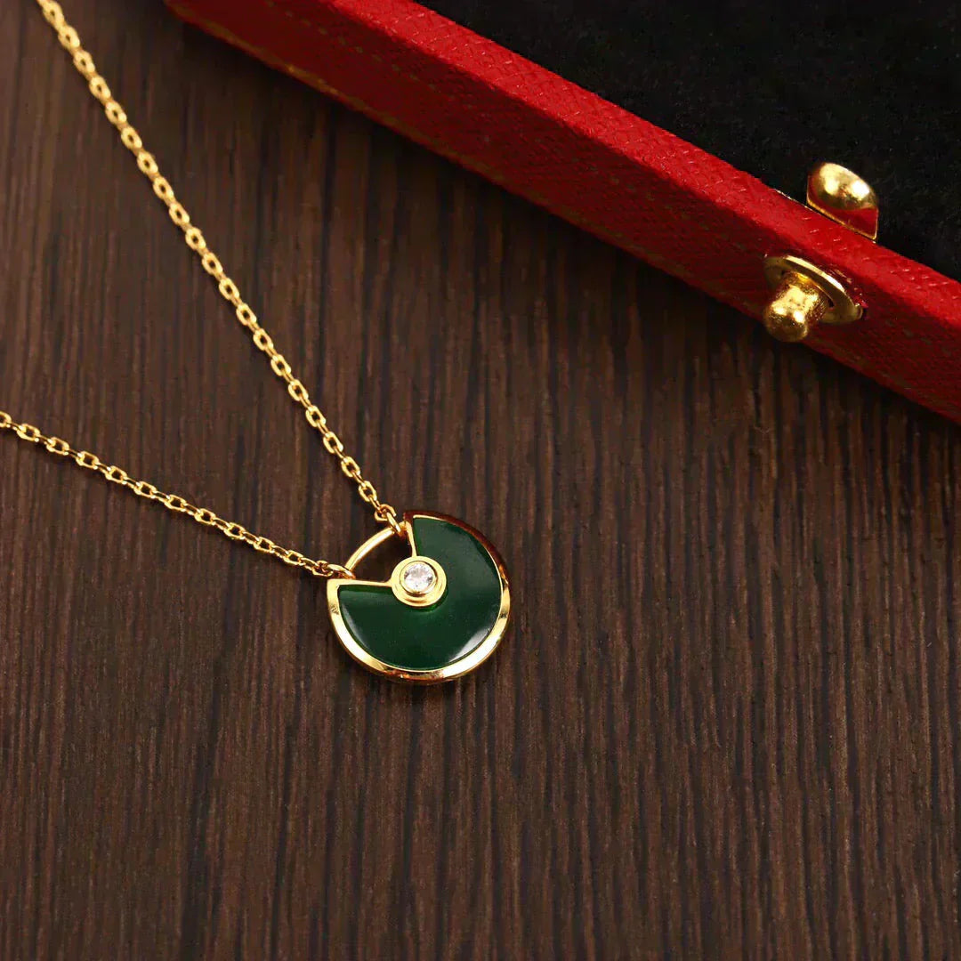 [Marin]COLLIER AMULETTE OR MALACHITE