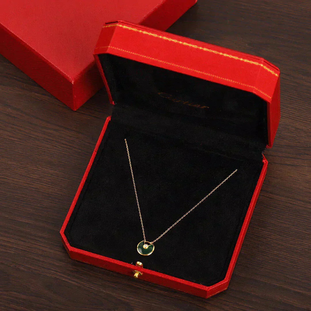 [Marin]COLLIER AMULETTE OR MALACHITE