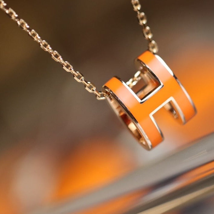 [Marin-Jewelry]POP H PEDANT PINK GOLD
