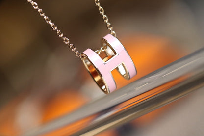 [Marin-Jewelry]POP H PEDANT PINK GOLD