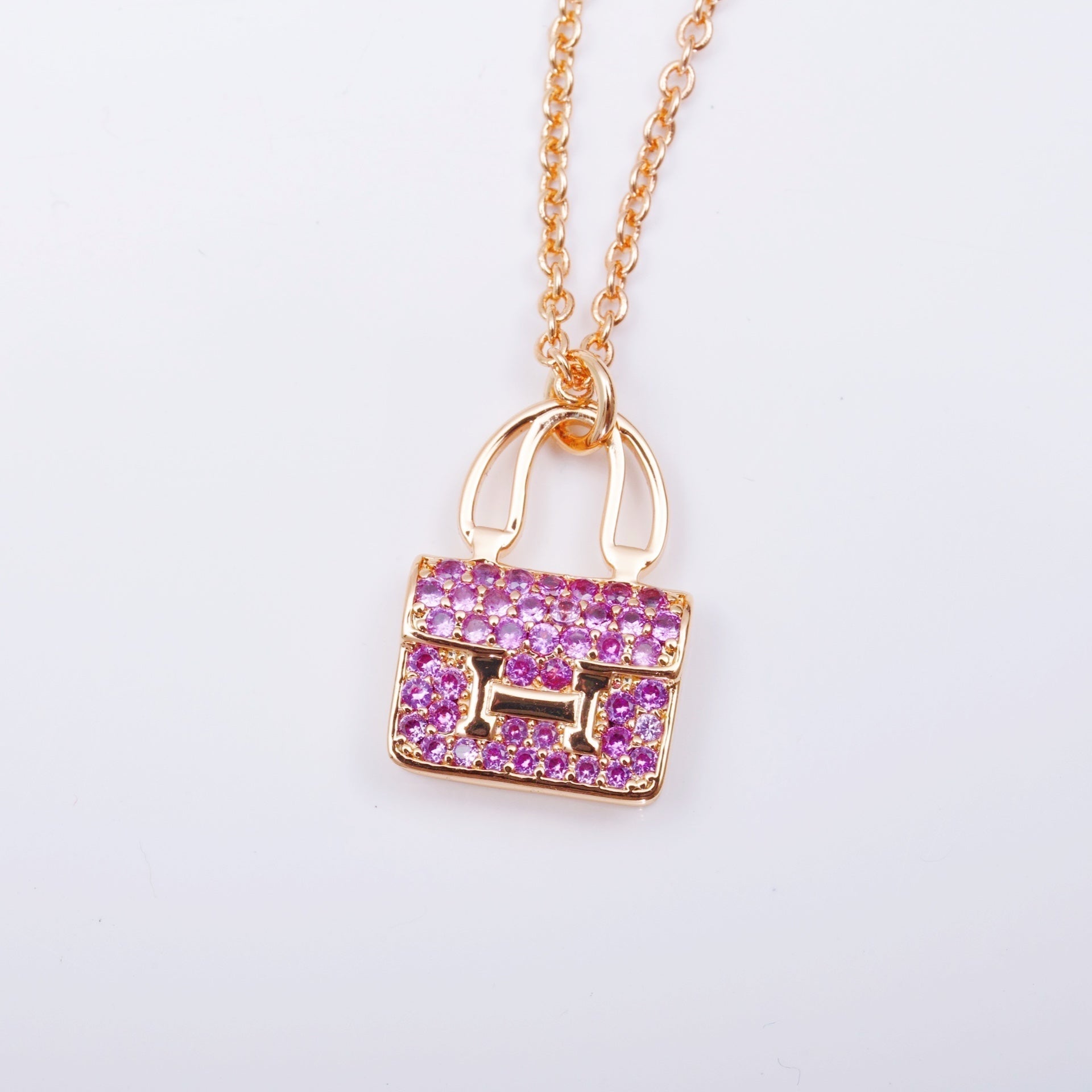 [Marin]COLLIER CONSTANCE PENDANT DIAMANT VIOLET