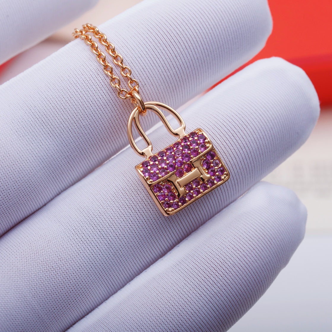 [Marin-Jewelry]CONSTANCE PEDANT PURPLE DIAMOND NECKLACE