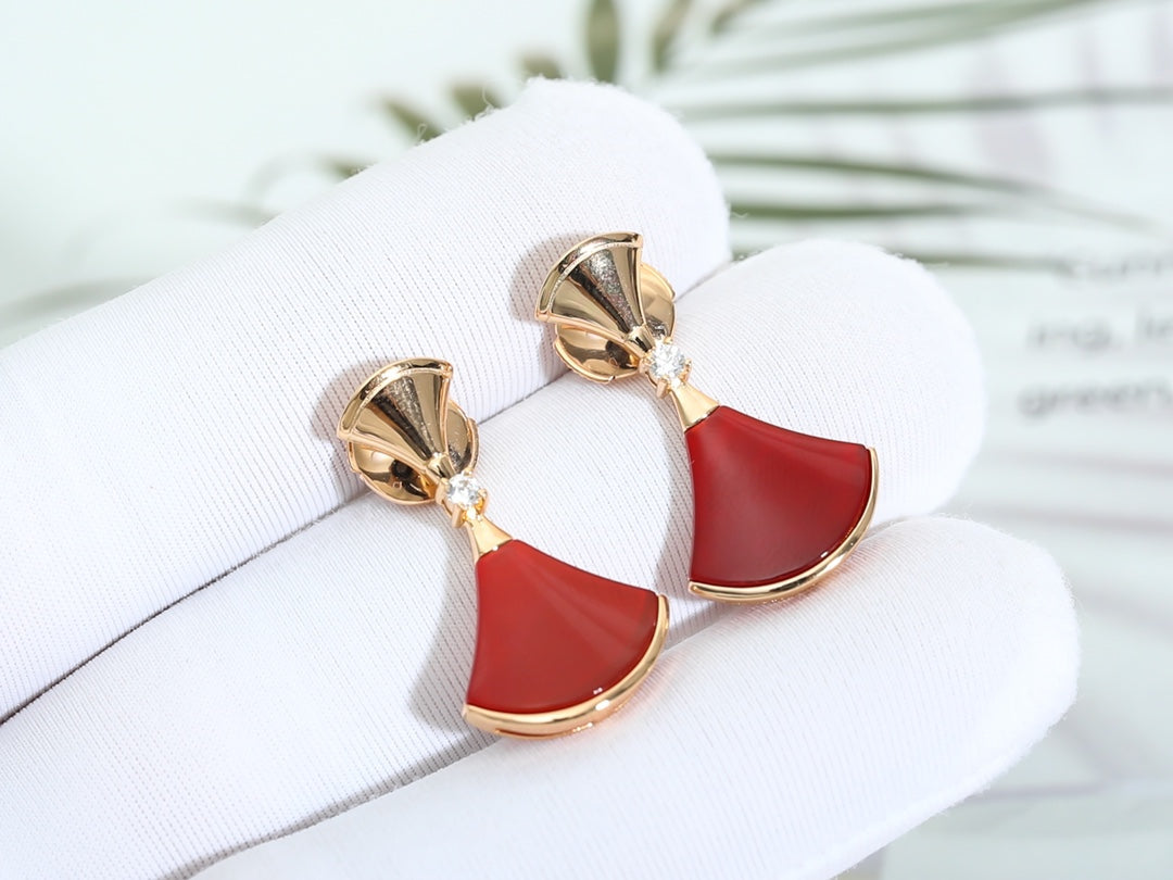 [Marin]DREAM Carnelian PINK GOLD EARRINGS