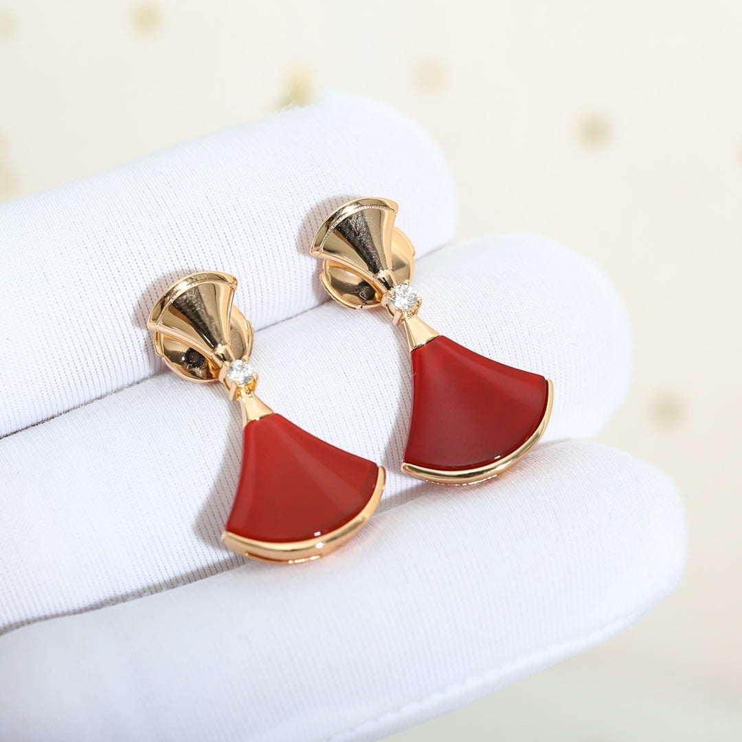 [Marin]DREAM Carnelian PINK GOLD EARRINGS