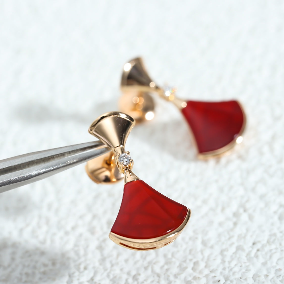 [Marin]DREAM Carnelian PINK GOLD EARRINGS