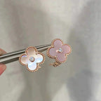 [Marin]BOUCLES D'OREILLES CLOVER MEDIUM 1 MOTIFS NŒUD PAPILLON ROSE DIAMANT