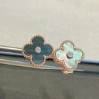 [Marin]CLOVER MEDIUM 1 MOTIFS GRAY MOP  DIAMOND EARRINGS