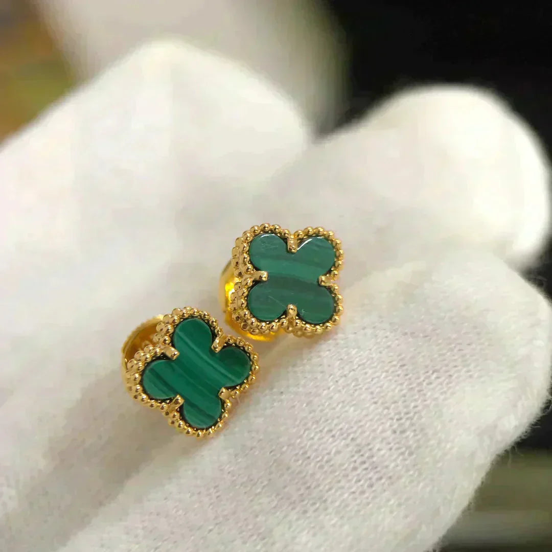 [Marin]CLOVER MINI 9.5MM MALACHITE  EARRINGS