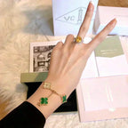 [⭐Shinejoy] COLLECTION DE BRACELETS CLOVER 5 MOTIFS MALACHITE
