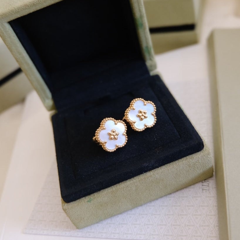 [Marin-Jewelry]LUCKY PINK GOLD WHITE MOP EARRINGS