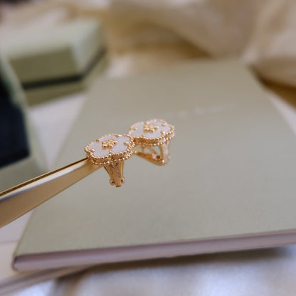 [Marin-Jewelry]LUCKY PINK GOLD WHITE MOP EARRINGS