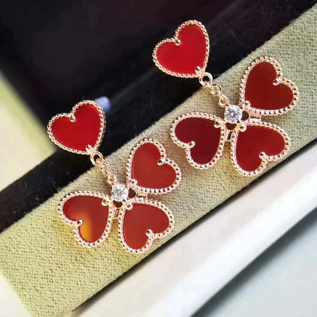[Marin]SWEET CLOVER CARNELIAN EARRINGS