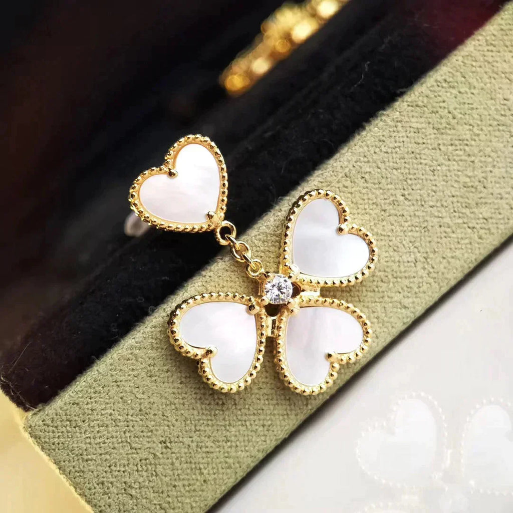[Marin]CLOVER SWEET WHITE MOP EARRINGS