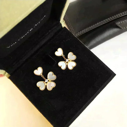 [Marin-Jewelry]CLOVER SWEET WHITE MOP EARRINGS
