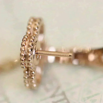 [Marin-Jewelry]CLOVER MEDIUM 1 MOTIFS FUll DIAMOND EARRINGS