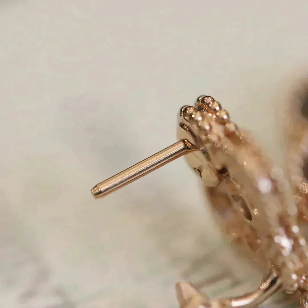 [Marin-Jewelry]CLOVER MEDIUM 1 MOTIFS FUll DIAMOND EARRINGS