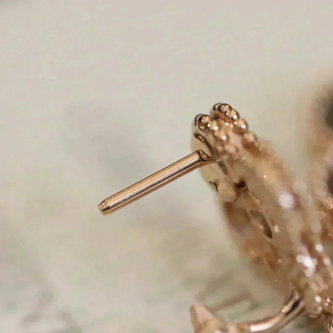 [Marin]CLOVER MEDIUM 1 MOTIFS FUll DIAMOND EARRINGS
