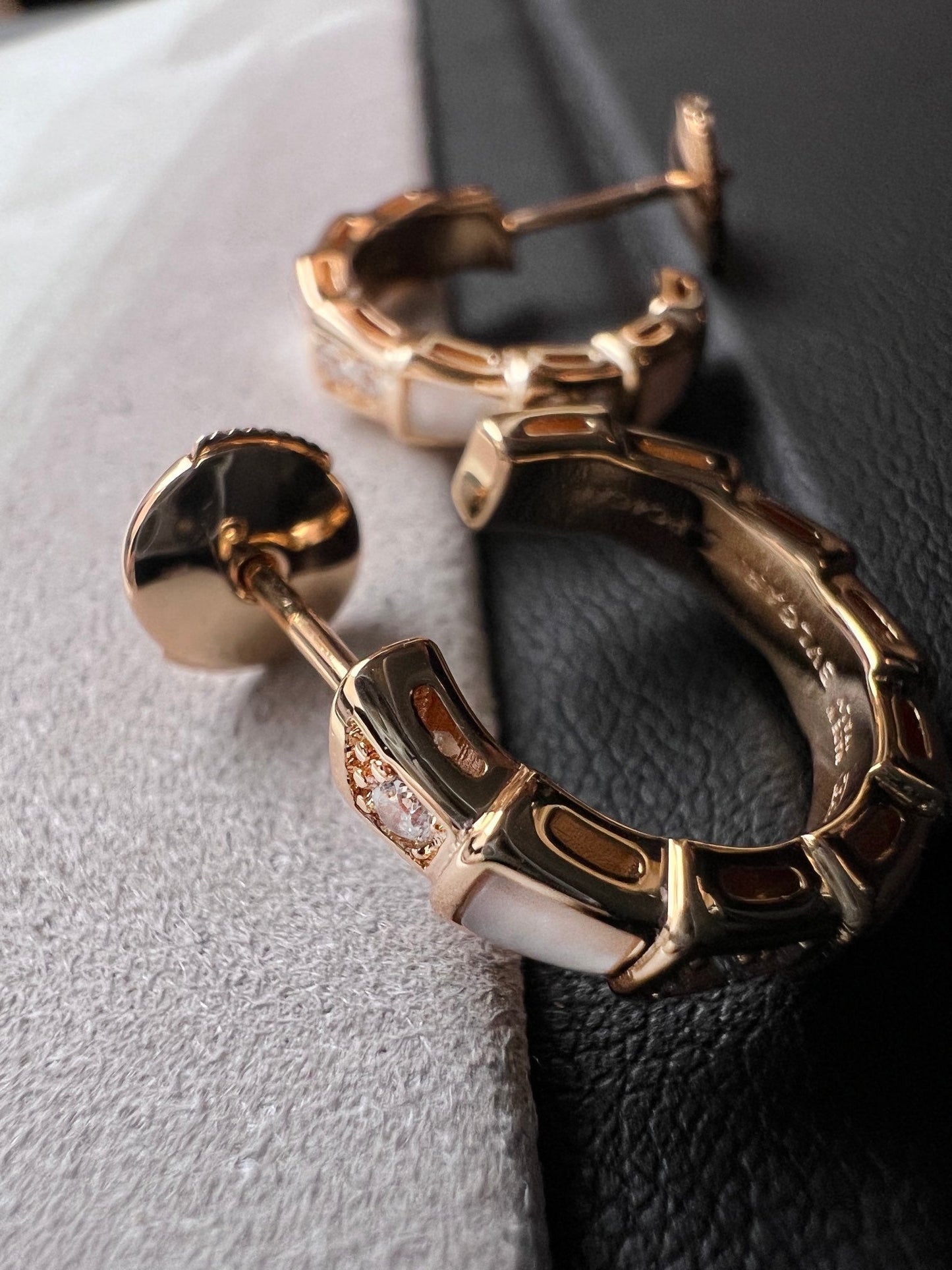 [Marin]SERPENTI MOP PINK GOLD EARRINGS