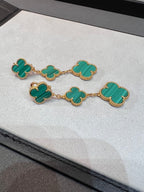 [Marin]TRÈFLE MALACHITE 3 MOTIFS OR