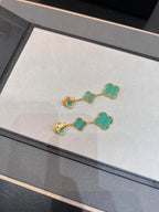 [Marin]TRÈFLE MALACHITE 3 MOTIFS OR