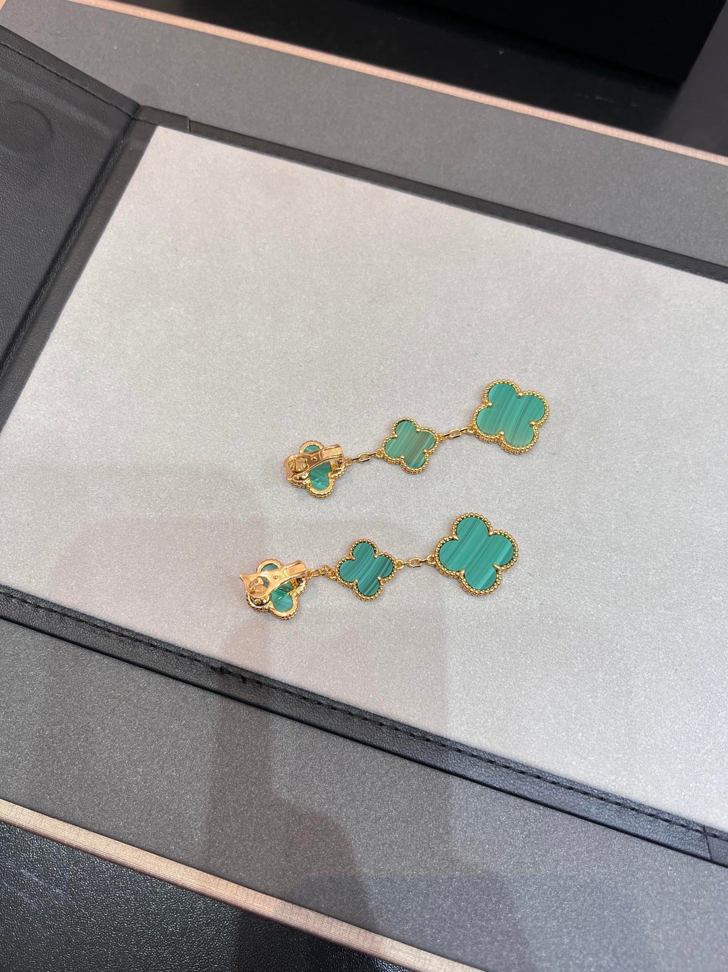 [Marin-Jewelry]CLOVER MALACHITE 3 MOTIFS GOLD