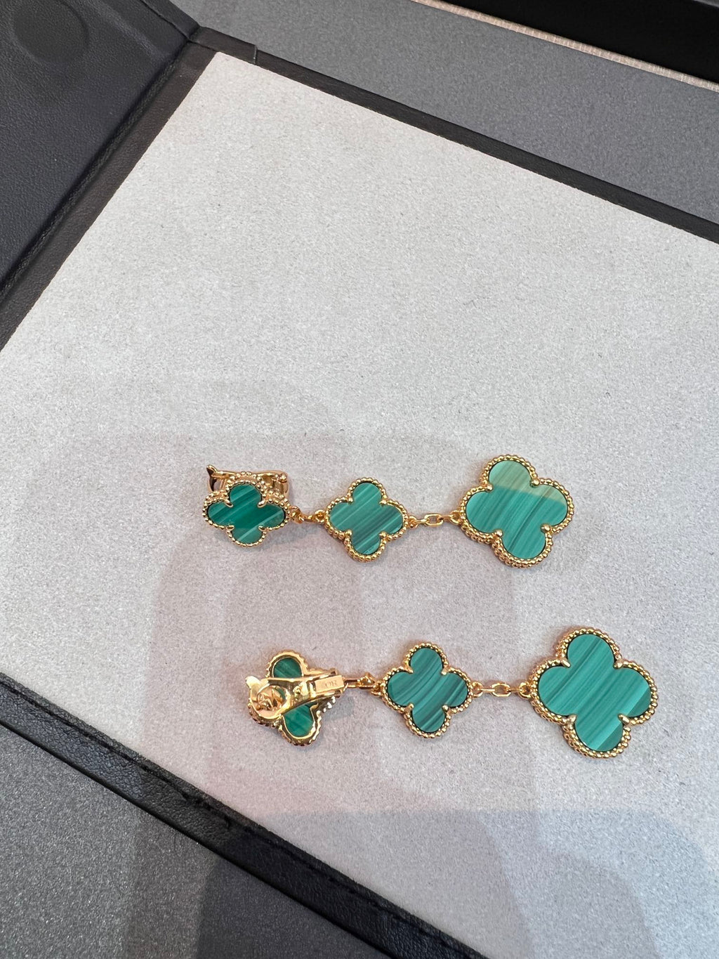 [Marin]TRÈFLE MALACHITE 3 MOTIFS OR