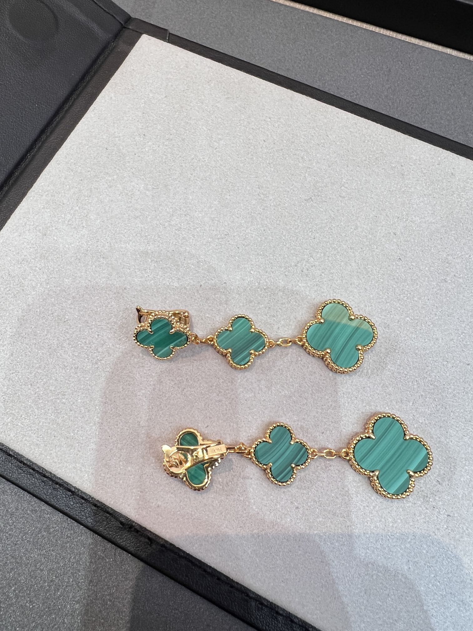 [Marin]TRÈFLE MALACHITE 3 MOTIFS OR