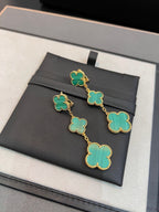 [Marin]TRÈFLE MALACHITE 3 MOTIFS OR