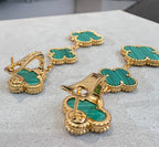 [Marin]TRÈFLE MALACHITE 3 MOTIFS OR