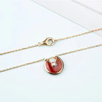 [Marin]COLLIER AMULETTE OR CORNALINE ONYX