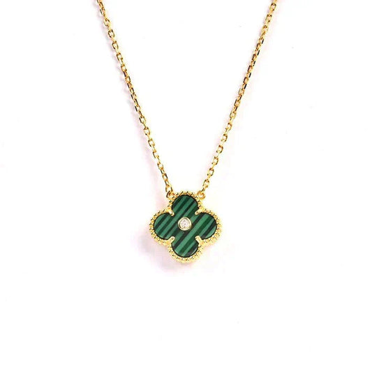 [Marin]CLOVER 15MM DIAMOND TURQUOISE NECKLACE