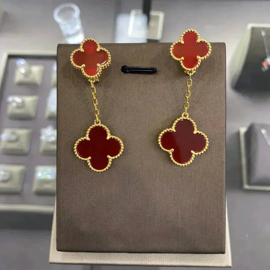 [Marin-Jewelry]CLOVER 2 MOTIFS  EARRINGS (MULTIPLE CHOICESC