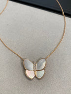 [Marin]BUTTERFLY GOLD MOP DIAMOND NECKLACE