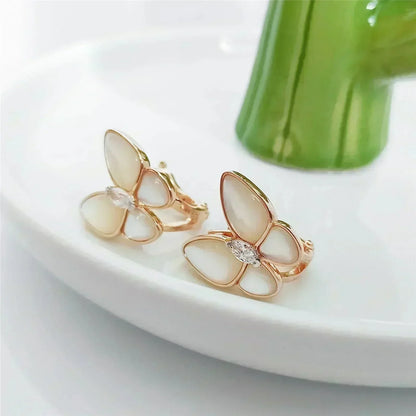 [Marin-Jewelry]BUTTERFLY MOP DIAMOND EARRINGS