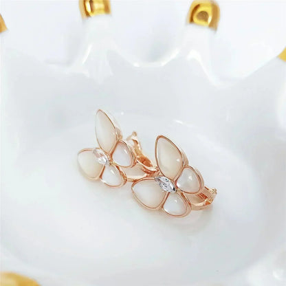 [Marin-Jewelry]BUTTERFLY MOP DIAMOND EARRINGS
