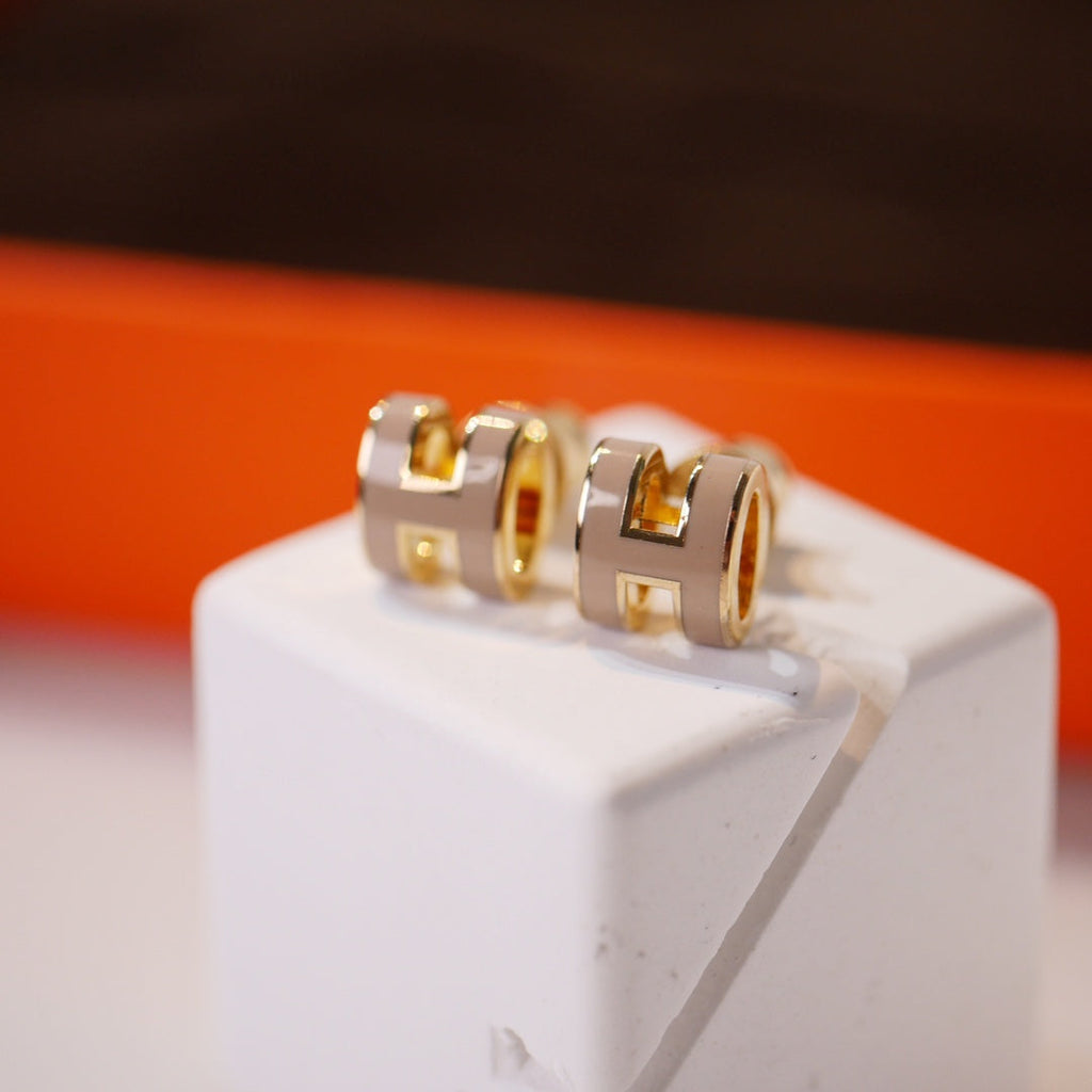 [Marin]MINI POP H ゴールドピアス グレー