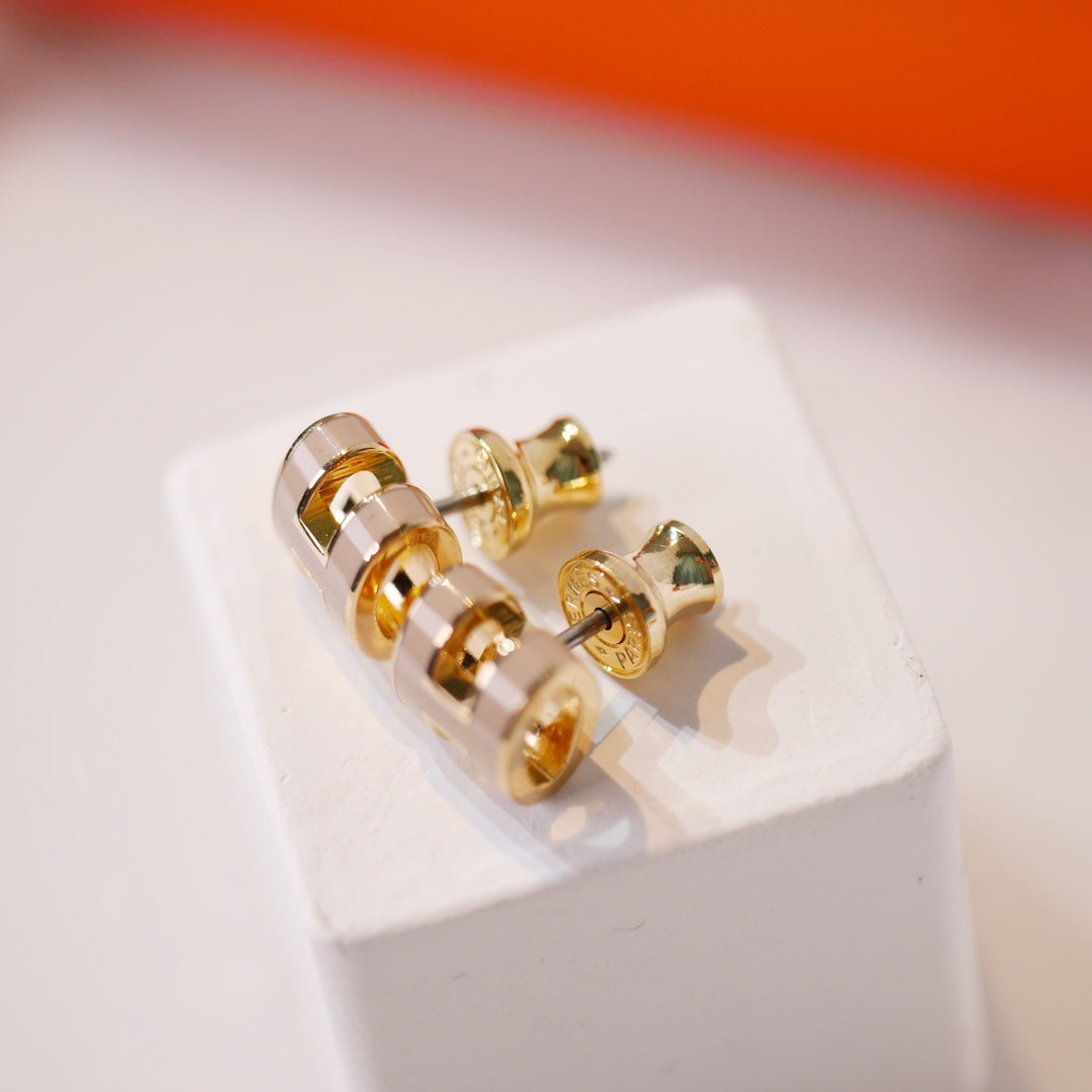 [Marin]MINI POP H ゴールドピアス グレー