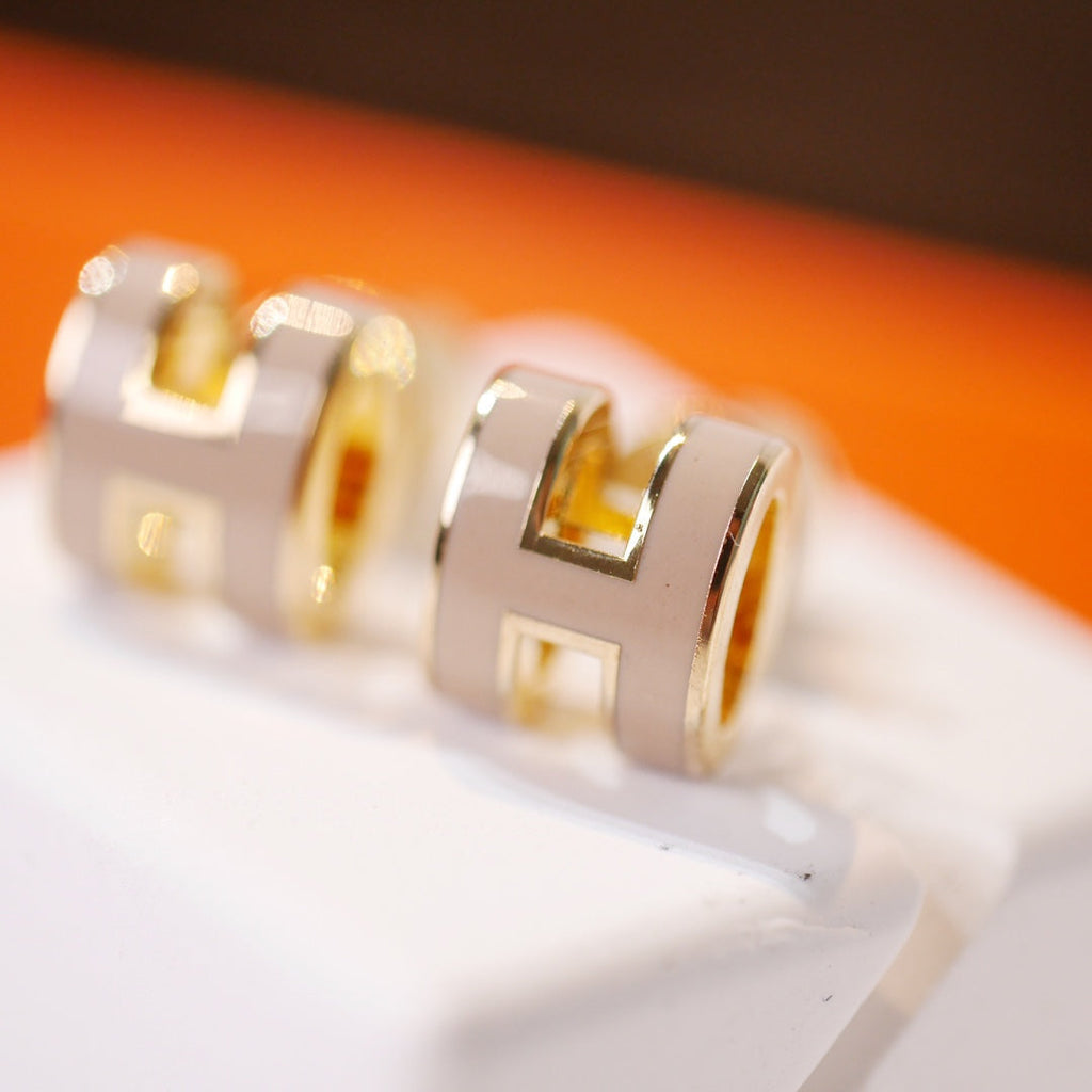 [Marin]MINI POP H ゴールドピアス グレー