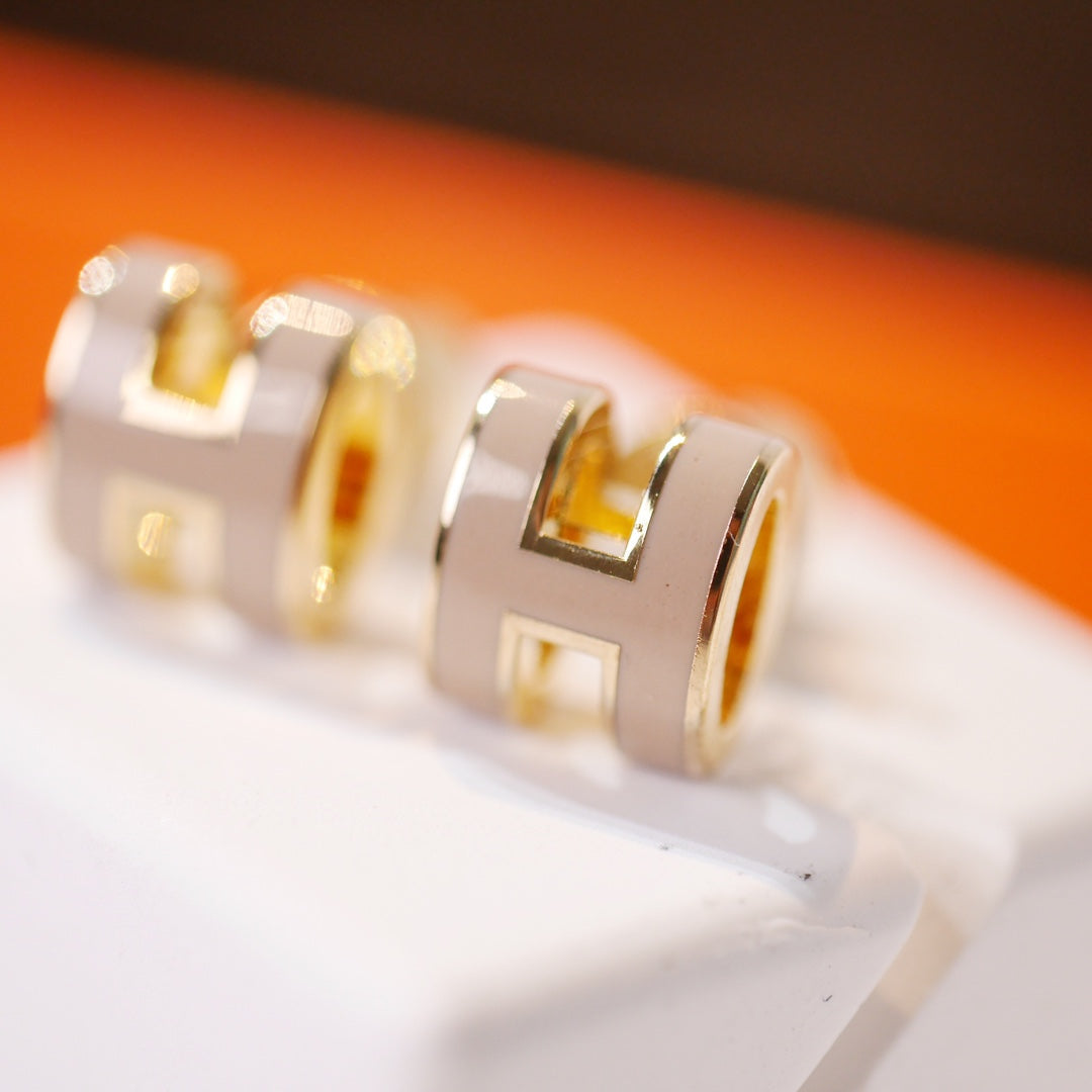 [Marin]MINI POP H ゴールドピアス グレー
