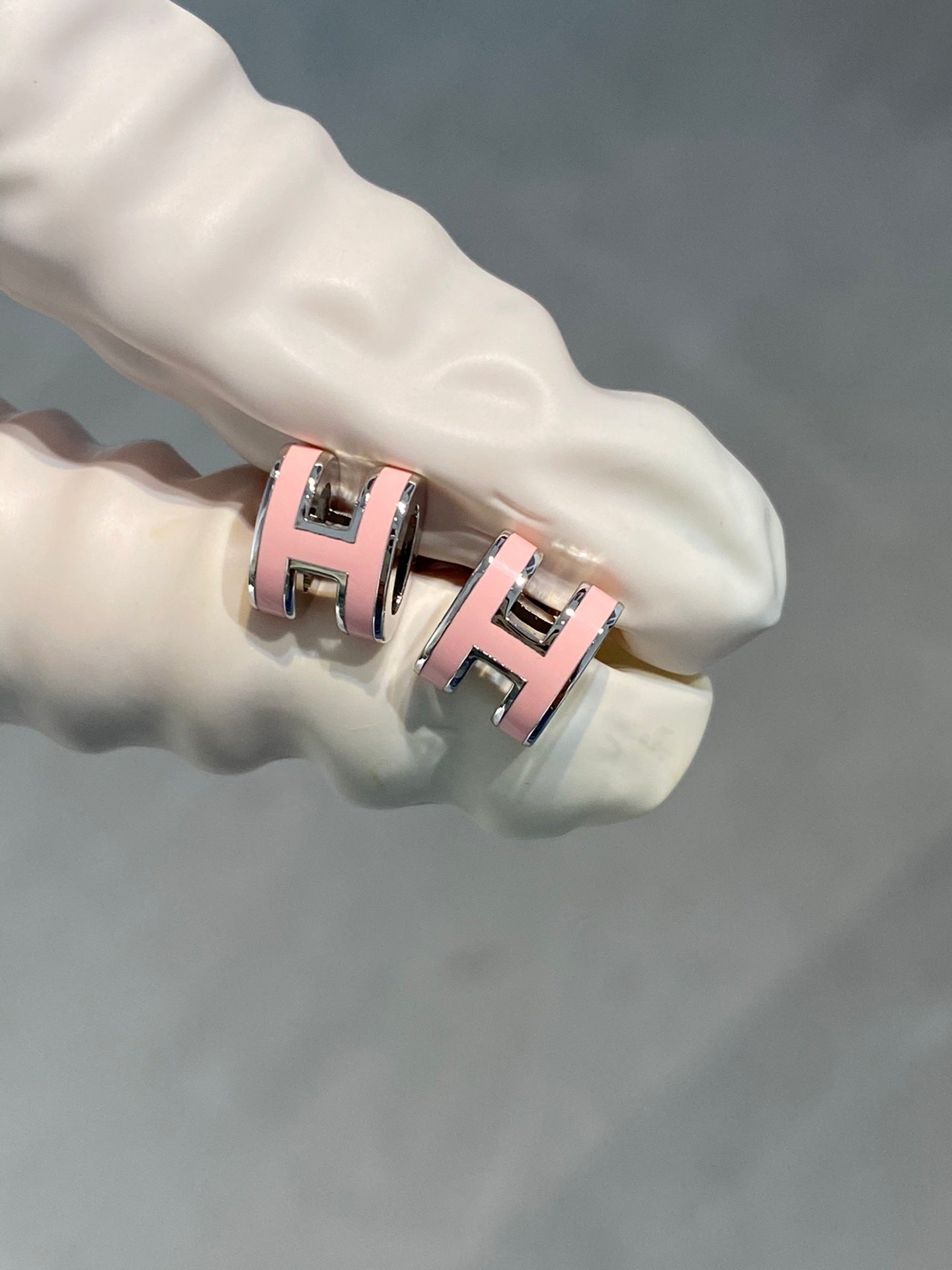 [Marin]MINI POP H シルバーピアス ピンク