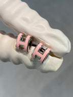 [Marin]MINI POP H SILVER EARRINGS PINK