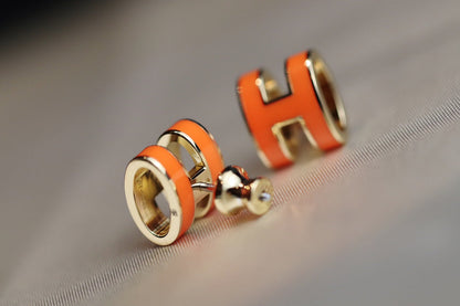 [Marin-Jewelry]MINI POP H EARRINGS ORANGE