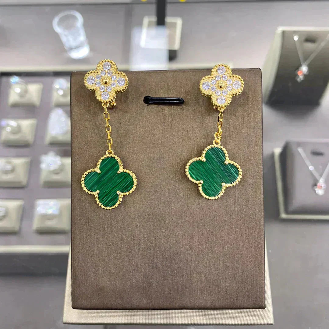 [Marin]BOUCLES D'OREILLES CLOVER 2 MOTIFS DIAMANT (CHOIX MULTIPLES)ç´