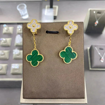 [Marin]CLOVER  2 MOTIFS  DIAMOND  EARRINGS (MULTIPLE CHOICESç´
