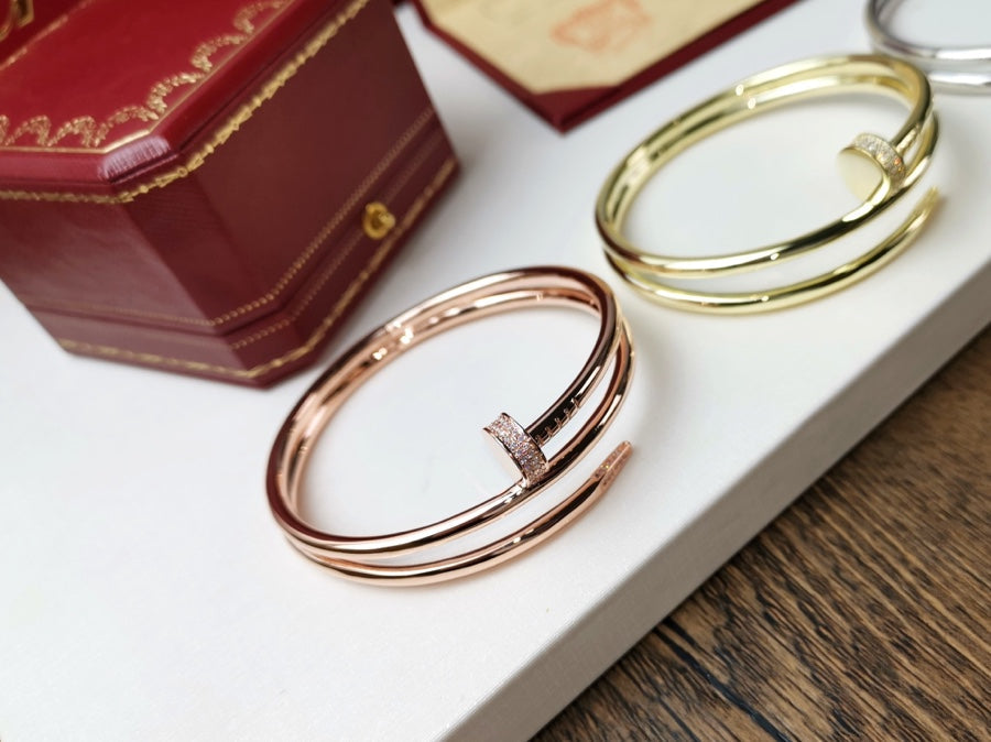 [Marin]BRACELET SIMPLE RANG DOUBLE DIAMANTS 3,5 MM